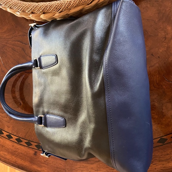 COACH G1220-19902 Legacy Rory Blue & Black Color Block leather XL Bag - Picture 7 of 14